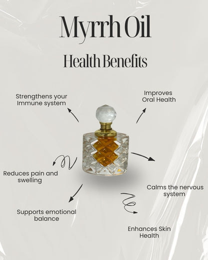 Myrrh Essential Oil – Deep, Mystical Warmth.  Fine Crystal Bottle 12ml