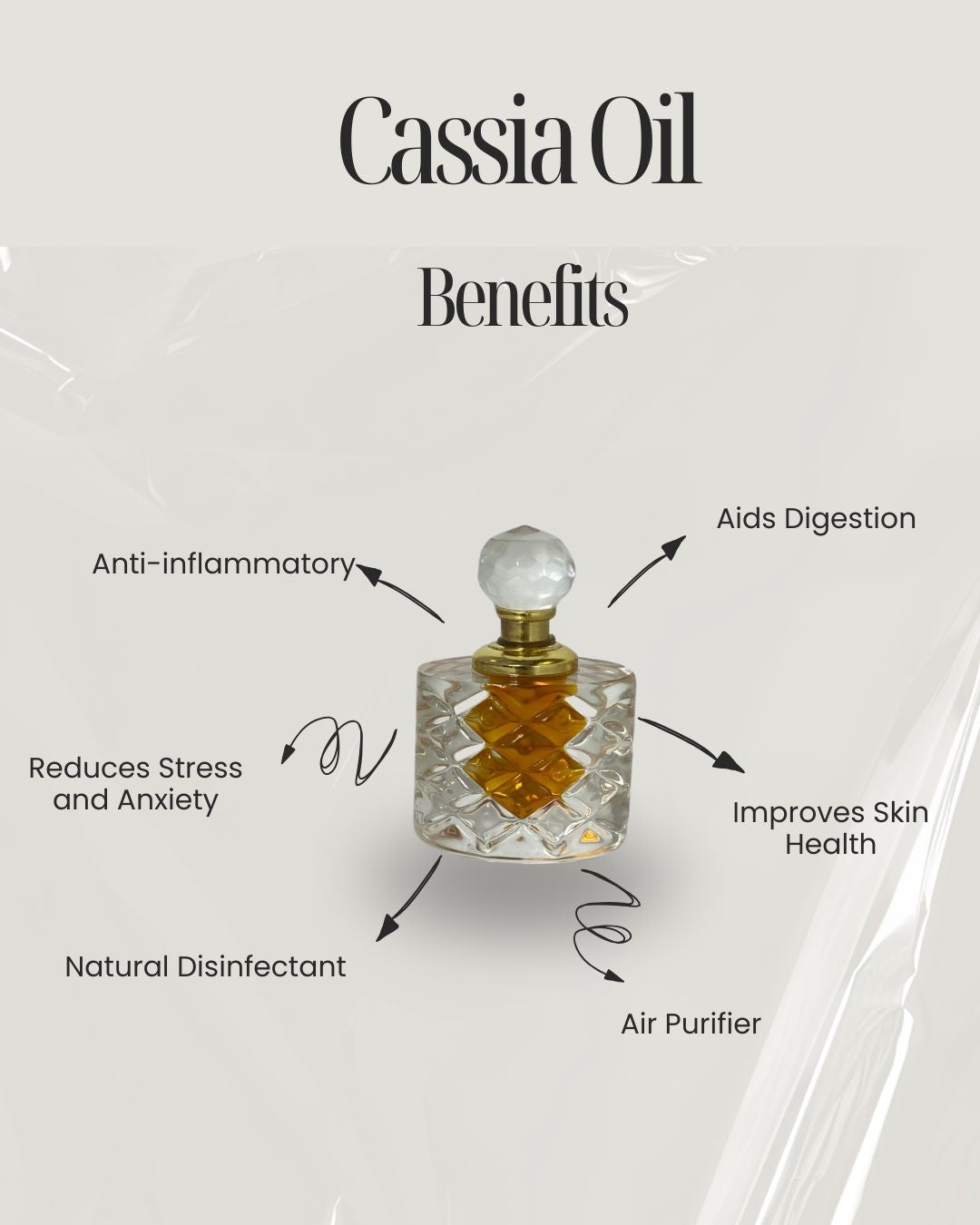 Cassia Essential Oil – Bold Spice, Warm Embrace - Fine Crystal Bottle 12ml